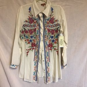 Indian styled embroidered shirt